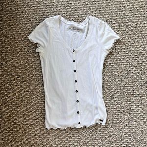 Hollister White Button up Tee